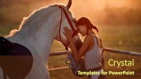 Presentation with horse - Presentation featuring girl-love-hourse-smiling-woman background and a tawny brown colored foreground