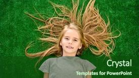  Presentation with green fashion - Cool new slides with girl lying on a green backdrop and a  colored foreground