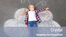  Presentation with japan drawing - Slides consisting of girl lying on chalk drawing background and a light blue colored foreground
