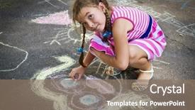  Presentation with girl design - Audience pleasing slide set consisting of girl makes a chalk design backdrop and a coral colored foreground