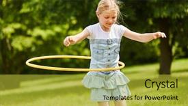  Presentation with gymnastics - Amazing presentation design having girl makes gymnastics with tire backdrop and a yellow colored foreground