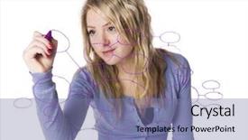  Presentation with mind - Theme consisting of girl making a mind-map background and a  colored foreground