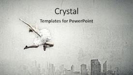 Presentation with pantomina dance - Cool new slides with girl making jump in dance backdrop and a light gray colored foreground