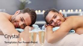  Presentation with spa salon - Amazing presentation theme having girl marriage - adult happy couple relaxing backdrop and a lemonade colored foreground
