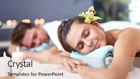  Presentation with spa meditation relaxing - Audience pleasing presentation design consisting of girl marriage - adult happy couple relaxing backdrop and a lemonade colored foreground