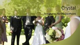  Presentation with law wedding - Presentation theme consisting of girl marriage - cute little bridesmaid holding bouquet background and a gold colored foreground