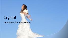  Presentation with wedding - Slide deck enhanced with girl marriage - pretty young woman posing background and a  colored foreground