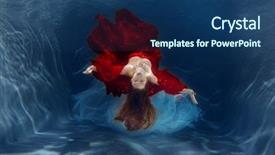  Presentation with mermaid - Cool new PPT layouts with girl mermaid underwater scene backdrop and a ocean colored foreground
