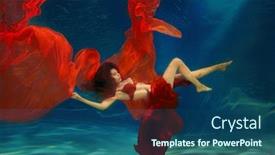  Presentation with girl model - Audience pleasing slide deck consisting of girl-mermaid-underwater-scene backdrop and a ocean colored foreground