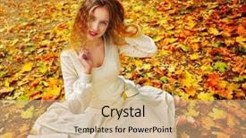  Presentation with long sleeve - Beautiful presentation theme featuring girl model with long wave backdrop and a coral colored foreground