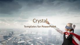  Presentation with super-girl - Cool new theme with girl-of-school-age and a  colored foreground