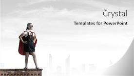  Presentation with super girl - Audience pleasing theme consisting of girl of school age in super hero costume backdrop and a white colored foreground