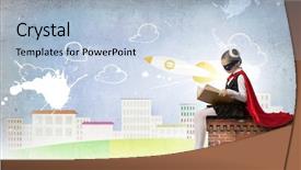  Presentation with super girl - Audience pleasing slides consisting of girl of school age backdrop and a light blue colored foreground