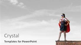  Presentation with super girl - Amazing slides having girl of school age in super hero costume backdrop and a white colored foreground