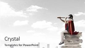  Presentation with super girl - Amazing slide deck having girl of school age in super hero costume backdrop and a white colored foreground