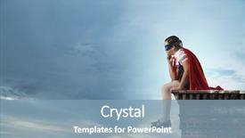  Presentation with super girl - Slides featuring girl of school age in super hero costume background and a teal colored foreground