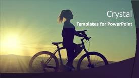  Presentation with bicycle - Slides with girl-on-a-bicycle background and a gray colored foreground