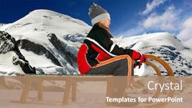  Presentation with alps - Beautiful PPT layouts featuring girl-on-a-sleigh backdrop and a coral colored foreground