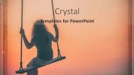  Presentation with swing - Beautiful slide set featuring giveaways - girl on a swing backdrop and a coral colored foreground