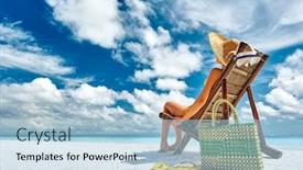  Presentation with boracay beach - Cool new slide deck with girl-on-a-tropical-beach backdrop and a light blue colored foreground