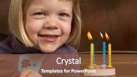  Presentation with of happy birthday candles - PPT layouts consisting of girl on her fourth birthday background and a red colored foreground
