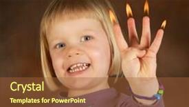  Presentation with birthday - Theme with girl on her fourth birthday background and a tawny brown colored foreground