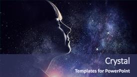  Presentation with esami medie girl power - Slides having girl on starry sky mixed background and a  colored foreground