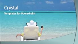  Presentation with bahamas - Amazing presentation theme having girl on the beach of exuma bahamas backdrop and a teal colored foreground