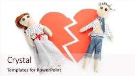  Presentation with broken heart - Slide set enhanced with girl on the broken heart background and a lemonade colored foreground