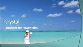  Presentation with bahamas - Colorful PPT theme enhanced with girl on the desrt beach exuma bahamas backdrop and a teal colored foreground