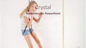  Presentation with exercises - Colorful theme enhanced with girl on the wall bars child at wall bars do sport exercises backdrop and a sky blue colored foreground