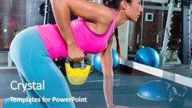  Presentation with one shareholder - Slides featuring girl one arm kettlebell bent background and a teal colored foreground