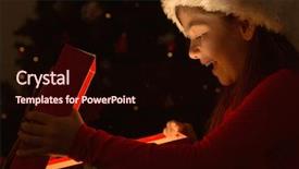  Presentation with christmas girl - PPT layouts featuring girl opening a magical christmas background and a wine colored foreground