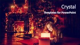  Presentation with apartments - Beautiful slide set featuring girl opens a gift box backdrop and a  colored foreground