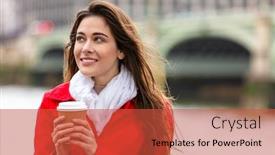  Presentation with great britain - Beautiful presentation theme featuring girl-or-young-woman backdrop and a red colored foreground