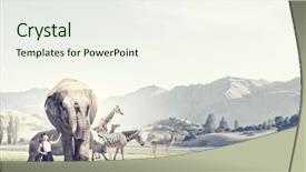  Presentation with cute nursing anime - Presentation theme enhanced with girl outdoor with wild animal background and a sky blue colored foreground