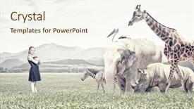  Presentation with school - Audience pleasing PPT layouts consisting of girl outdoor with wild animal backdrop and a cream colored foreground