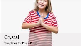  Presentation with forgiveness - Colorful slide deck enhanced with girl over isolated background begging backdrop and a  colored foreground