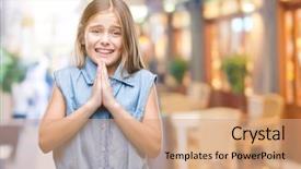  Presentation with beautiful midnight sun over - PPT theme with girl over isolated background begging background and a  colored foreground