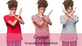  Presentation with african american teenager girl - PPT theme with girl over isolated background rejection background and a  colored foreground