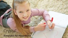  Presentation with heart book - Amazing theme having girl-paints-a-big-red backdrop and a coral colored foreground