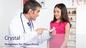 Presentation with inhaler - Slide set enhanced with girl patient to use asthma background and a sky blue colored foreground