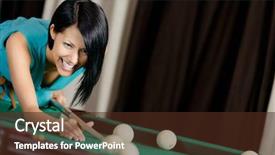  Presentation with billiard - PPT layouts with faq - online marketing sign on virtual background and a ocean colored foreground