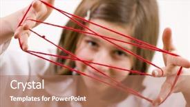  Presentation with cats - Colorful slides enhanced with girl playing cats cradle game backdrop and a coral colored foreground