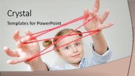 Presentation with mind - Presentation theme with girl playing cats cradle game background and a light gray colored foreground
