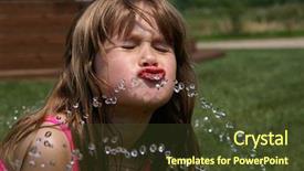  Presentation with water - Amazing presentation theme having girl playing in the water backdrop and a  colored foreground