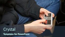  Presentation with gaming - Amazing theme having girl-playing-on-old-vintage backdrop and a tawny brown colored foreground