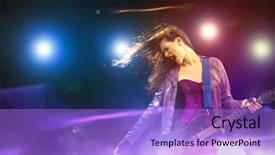  Presentation with electric guitar - Audience pleasing slide deck consisting of girl playing the electric guitar backdrop and a light blue colored foreground