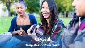  Presentation with diversity teen - Colorful slide deck enhanced with girl playing the guitar diversity backdrop and a ocean colored foreground