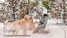  Presentation with golden woman - Slides featuring girl-playing-with-two-golden background and a soft green colored foreground